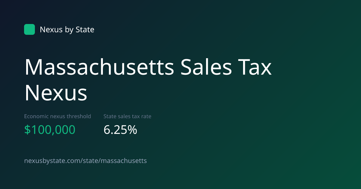 Massachusetts Sales Tax Nexus & Economic Nexus Threshold (2026) | Nexus ...