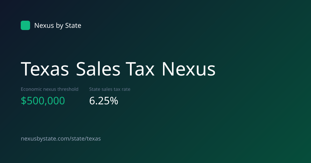 Texas Sales Tax Nexus & Economic Nexus Threshold (2026) | Nexus by State